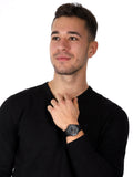 Buy Shop Emporio Armani Renato Black Dial Black Leather Strap Watch for Men - AR11276 USA Online