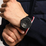 Buy Shop Emporio Armani Renato Black Dial Black Leather Strap Watch for Men - AR11276 USA Online