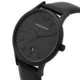 Buy Shop Emporio Armani Renato Black Dial Black Leather Strap Watch for Men - AR11276 USA Online
