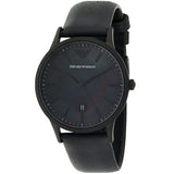 Buy Shop Emporio Armani Renato Black Dial Black Leather Strap Watch for Men - AR11276 USA Online