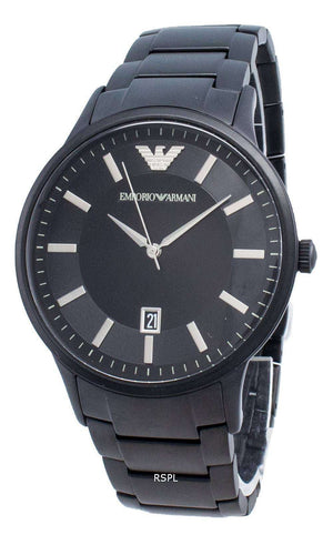 Buy Shop Emporio Armani Renato Black Dial Black Steel Strap Watch for Men - AR11184 USA Online