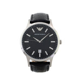 Buy Shop Emporio Armani Renato Black Dial Leather Strap Watch For Men - AR2411 USA Online