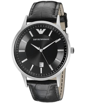 Buy Shop Emporio Armani Renato Black Dial Leather Strap Watch For Men - AR2411 USA Online