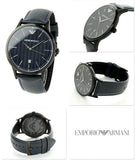 Buy Shop Emporio Armani Renato Blue Dial Blue Leather Strap Watch For Men - AR2479 USA Online