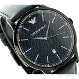 Buy Shop Emporio Armani Renato Blue Dial Blue Leather Strap Watch For Men - AR2479 USA Online