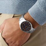Buy Shop Emporio Armani Renato Blue Dial Silver Steel Strap Watch For Men - AR11137 USA Online