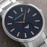 Buy Shop Emporio Armani Renato Blue Dial Silver Steel Strap Watch For Men - AR11137 USA Online