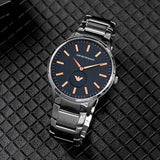 Buy Shop Emporio Armani Renato Blue Dial Silver Steel Strap Watch For Men - AR11137 USA Online
