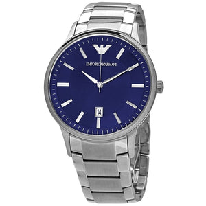 Buy Shop Emporio Armani Renato Blue Dial Silver Steel Strap Watch for Men - AR11180 USA Online