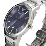Buy Shop Emporio Armani Renato Blue Dial Silver Steel Strap Watch For Men - AR2477 USA Online