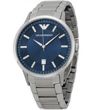 Buy Shop Emporio Armani Renato Blue Dial Silver Steel Strap Watch For Men - AR2477 USA Online