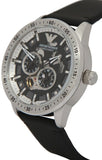 Buy Shop Emporio Armani Renato Chronograph Automatic Black Dial Black Leather Strap Watch For Men - AR60051 USA Online