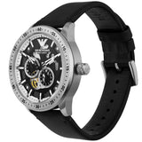 Buy Shop Emporio Armani Renato Chronograph Automatic Black Dial Black Leather Strap Watch For Men - AR60051 USA Online