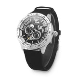 Buy Shop Emporio Armani Renato Chronograph Automatic Black Dial Black Leather Strap Watch For Men - AR60051 USA Online