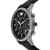 Buy Shop Emporio Armani Renato Chronograph Black Dial Black Leather Strap Watch For Men - AR2447 USA Online