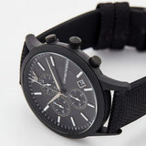 Buy Shop Emporio Armani Renato Chronograph Black Dial Black Nylon Strap Watch For Men - AR11457 USA Online