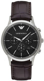 Buy Shop Emporio Armani Renato Chronograph Black Dial Brown Leather Strap Watch For Men - AR2482 USA Online