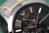 Buy Shop Emporio Armani Renato Chronograph Black Dial Two Tone Steel Strap Watch For Men - AR11165 USA Online