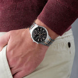 Buy Shop Emporio Armani Renato Chronograph Black Dial Two Tone Steel Strap Watch For Men - AR11165 USA Online
