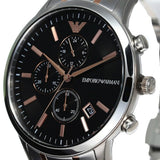 Buy Shop Emporio Armani Renato Chronograph Black Dial Two Tone Steel Strap Watch For Men - AR11165 USA Online