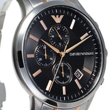 Buy Shop Emporio Armani Renato Chronograph Black Dial Two Tone Steel Strap Watch For Men - AR11165 USA Online