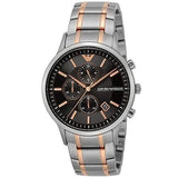 Buy Shop Emporio Armani Renato Chronograph Black Dial Two Tone Steel Strap Watch For Men - AR11165 USA Online
