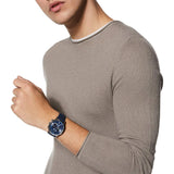 Buy Shop Emporio Armani Renato Chronograph Blue Dial Black Leather Strap Watch For Men - AR11216 USA Online