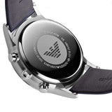 Buy Shop Emporio Armani Renato Chronograph Blue Dial Black Leather Strap Watch For Men - AR11216 USA Online