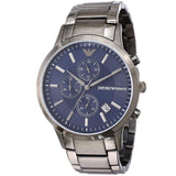 Buy Shop Emporio Armani Renato Chronograph Blue Dial Grey Steel Strap Watch For Men - A11215 USA Online