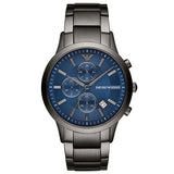 Buy Shop Emporio Armani Renato Chronograph Blue Dial Grey Steel Strap Watch For Men - A11215 USA Online