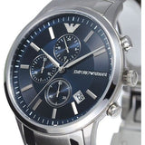 Buy Shop Emporio Armani Renato Chronograph Blue Dial Silver Steel Strap Watch For Men - AR11164 USA Online