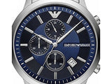 Buy Shop Emporio Armani Renato Chronograph Blue Dial Silver Steel Strap Watch For Men - AR11164 USA Online