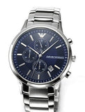Buy Shop Emporio Armani Renato Chronograph Blue Dial Silver Steel Strap Watch For Men - AR11164 USA Online