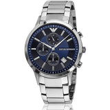 Buy Shop Emporio Armani Renato Chronograph Blue Dial Silver Steel Strap Watch For Men - AR11164 USA Online
