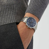 Buy Shop Emporio Armani Renato Chronograph Blue Dial Silver Steel Strap Watch For Men - AR2448 USA Online