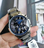 Buy Shop Emporio Armani Renato Chronograph Blue Dial Silver Steel Strap Watch For Men - AR2448 USA Online