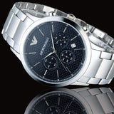 Buy Shop Emporio Armani Renato Chronograph Blue Dial Silver Steel Strap Watch For Men - AR2486 USA Online