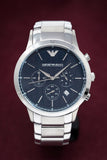 Buy Shop Emporio Armani Renato Chronograph Blue Dial Silver Steel Strap Watch For Men - AR2486 USA Online