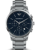 Buy Shop Emporio Armani Renato Chronograph Blue Dial Silver Steel Strap Watch For Men - AR2486 USA Online