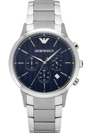 Buy Shop Emporio Armani Renato Chronograph Blue Dial Silver Steel Strap Watch For Men - AR2486 USA Online