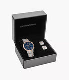 Buy Shop Emporio Armani Renato Chronograph Blue Dial Two Tone Steel Strap Watch For Men - AR80025 USA Online