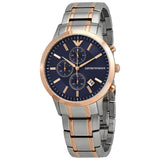 Buy Shop Emporio Armani Renato Chronograph Blue Dial Two Tone Steel Strap Watch For Men - AR80025 USA Online
