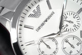 Buy Shop Emporio Armani Renato Chronograph Cream Dial Silver Steel Strap Watch For Men - AR2458 USA Online