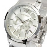 Buy Shop Emporio Armani Renato Chronograph Cream Dial Silver Steel Strap Watch For Men - AR2458 USA Online