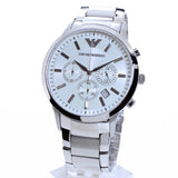 Buy Shop Emporio Armani Renato Chronograph Cream Dial Silver Steel Strap Watch For Men - AR2458 USA Online