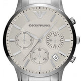 Buy Shop Emporio Armani Renato Chronograph Cream Dial Silver Steel Strap Watch For Men - AR2458 USA Online