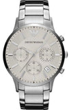 Buy Shop Emporio Armani Renato Chronograph Cream Dial Silver Steel Strap Watch For Men - AR2458 USA Online