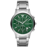Buy Shop Emporio Armani Renato Chronograph Green Dial Silver Steel Strap Watch For Men - AR11507 USA Online
