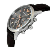 Buy Shop Emporio Armani Renato Chronograph Grey Dial Brown Leather Strap Watch For Men - AR2513 USA Online