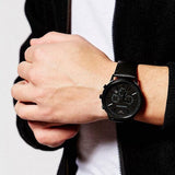 Buy Shop Emporio Armani Renato Chronograph Mother of Pearl Black Dial Black Steel Strap Watch For Men - AR11275 USA Online